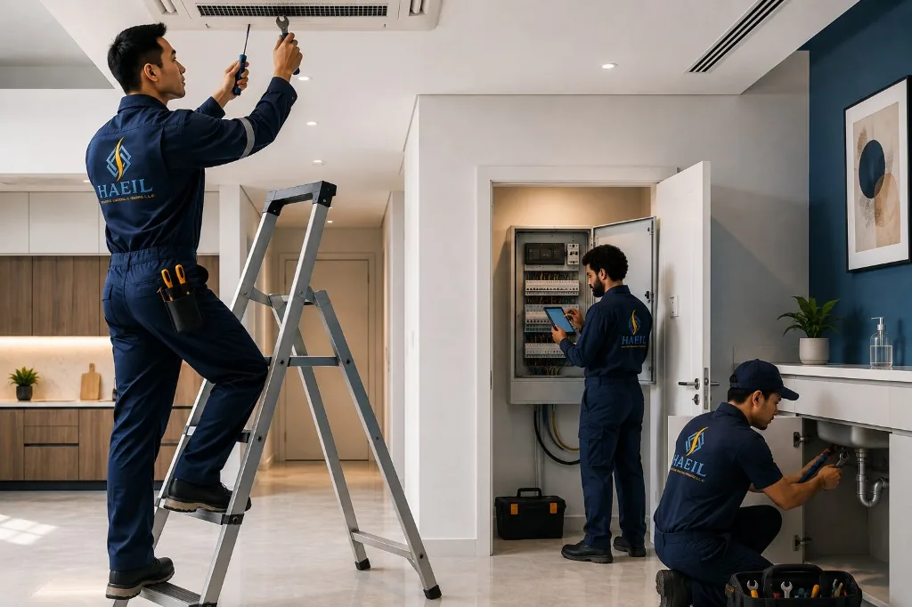 Haeil technicians â€” AC, electrical and plumbing