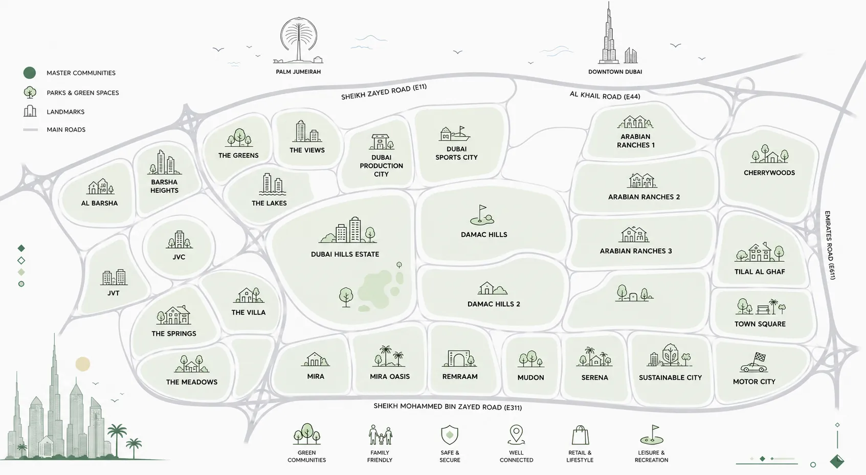 Dubai communities map